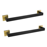 Set De Accesorios De Baño Lanc 2u 18 Pul Black N Gold