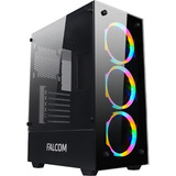 Gabinete Gamer Falcom G8012 Vidrio Templado 3x120mm Rgb Fans