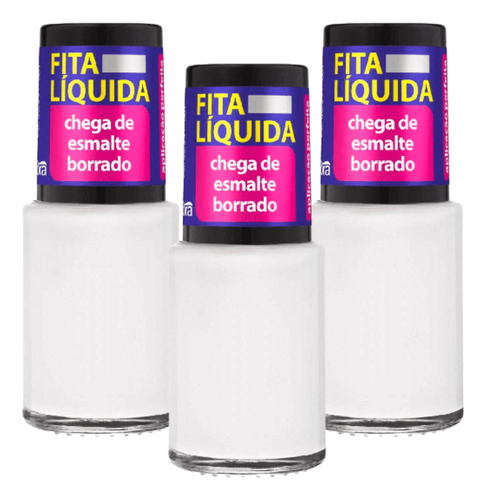 Kit C/ 3 Fita Líquida Retira Fácil O Borrado Do Esmalte Cora