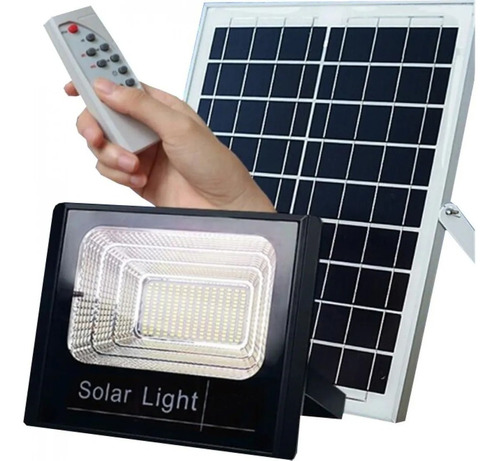 Foco Led 300w + Panel Solar + Control Remoto Luz Proyector 