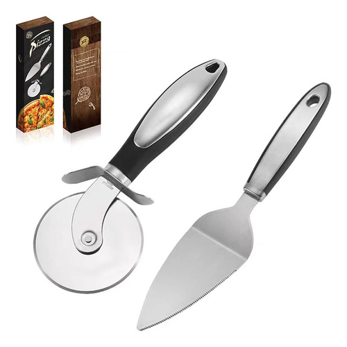 Cortador Para Pizza De Acero Inoxidable Con Espatula 2pzs