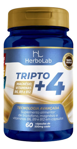 Tripto + 4 (triptofano) 60 Caps 500mg - Herbolab