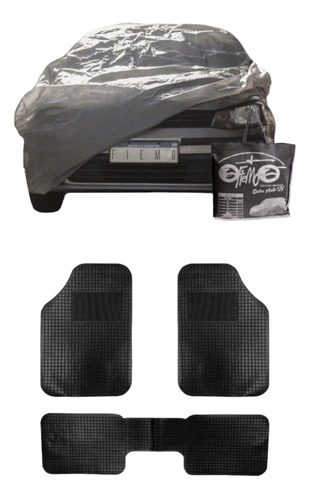 Combo Cubre Coche Impermeable + Alfombra 3 Piezas Ford Ka 3p