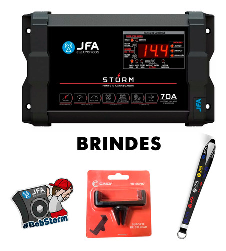 Fonte Automotiva Jfa 70a Amperes Bivolt Volt./ Amp. Digital