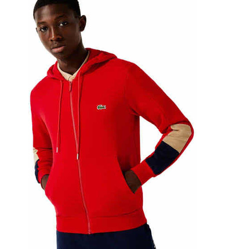 Sudadera Lacoste Cierre Rojo Sh6885