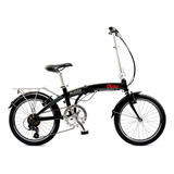 Bicicleta Olmo Pleggo Full R20 6v Freno V-brakes Color Negro/rojo  