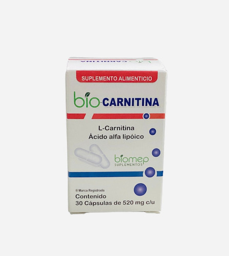 Bio Carnitina Suplemento L-carnitina 30 Cápsulas Sabor Sin Sabor