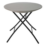 Mesa Personal Negra Redonda De 84cm Lifetime