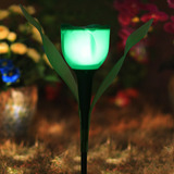 Lámpara De Jardín, 4 Unidades, Luz Led Con Forma De Tulipán,