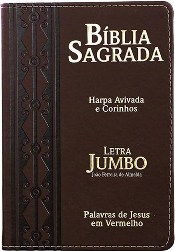 Bíblia Sagrada Feminina/masculina Letra Jumbo Harpa Marrom