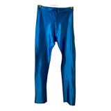 Pantalon Vintage 80s Azul Francia Brilloso - Small Made U.k