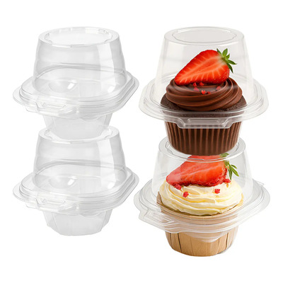 Caja Contenedor Individual Para Cupcakes Muffins 100 Piezas Transparente | Meses sin interés