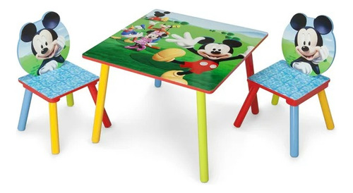 Set Infantil De Mesa Mesita Con 2 Sillas Mickey Mouse Niños