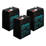 Bateria Atomlux Pack X 3 Gel 6v 4,2ah Recargable Luz Ups 