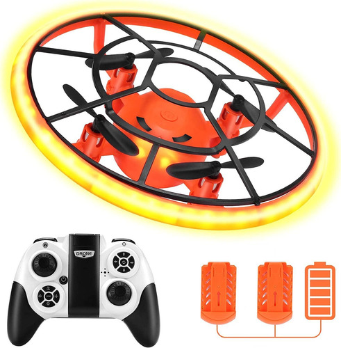 Mini Dron Para Niños O Principiantes Luces Led Rotación 360