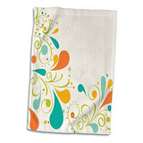 3d Rose Pretty Orange-turquesa Y Verde Flourishes Con Flore