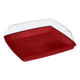 Porta Frios Cozy Plastico Vermelho/transparente 19x16x5,5cm