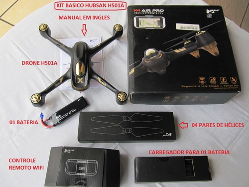 Drone Hubsan H501a + Super Kit C/ Acessórios Não Tem Igual.