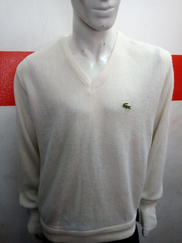 Sweater Izod Lacoste Crema Retro Vintage Made In Usa 