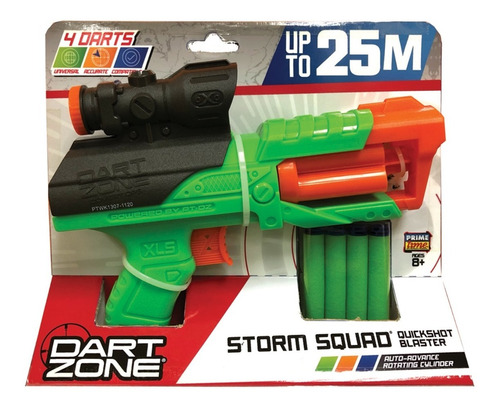 Pistola Lanza Dardos Dart Zone Storm Squad Alcance 25m Wabro