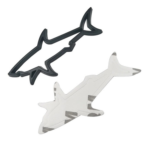 Emblema Adesivo 3d Tubarão Metal Premium