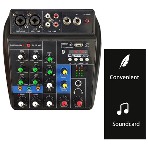 Mezclador De Audio Profesional De 4 Canales, Voltaje Usb, Mp