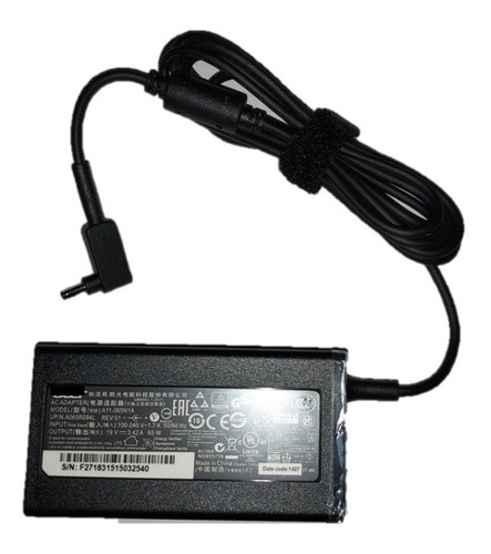 Cargador Laptop Acer 65w A11-065n1a 19v 3.42a Punta 3mm