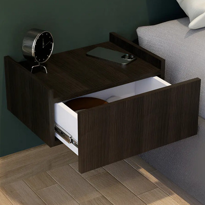 Buro Mesa Noche Flotante Unicolor Alem Sobrio Studio Chocolate