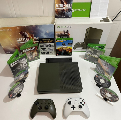 Xbox One S Edição Battlefield Na Caixa+ 2 Controles + Jogos 