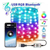 2 *15m Rgb Diy Luz Ambiental Festiva - Control Bluetooth Usb