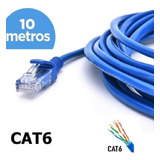 Cabo De Rede Cat6 10 Metros Rj45 Lan  Ethernet Giga 10/1000