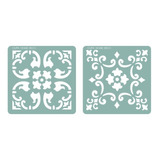 Kit X 2 Calcareo Mayolica Stencil Azulejo 20x20 Cupa Home