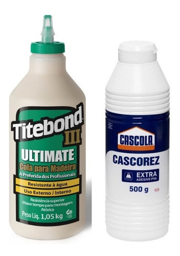 Cola Titebond 3 Ultimate 946ml + Cola Cascorez Branca 500gr