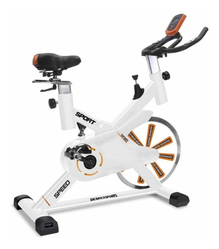 Bicicleta Estática Sacrifice Sports Es770 Para Spinning Color Blanco