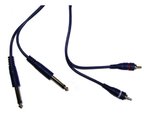 Cable Audio 2 Plug 6.5mm Mono A 2 Rca 2 Mts Doble Rca Dj