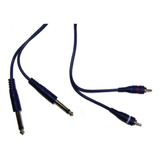 Cable Audio 2 Plug 6.5mm Mono A 2 Rca 90cm Doble Rca Dj