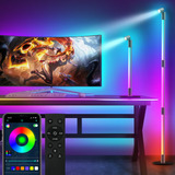 Rgb Led Floor Lamp,with Spot Lamp,360°rotating Diy Color C.