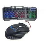 Kit Teclado Mouse X7 Luminado Gamer Semi Mecânico Led Rgb Nf