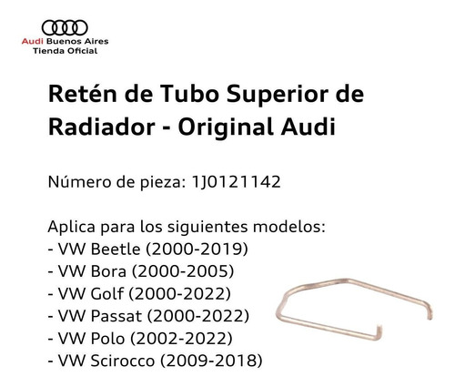 Retn De Tubo Superior De Radiador Audi 1j0-121-142 Foto 4