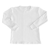 Camiseta Niño Algodon Interlock Manga Larga Blanca T 2 Al 18