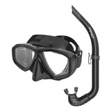 Set Snorkeling Pino Snorkeler Mascara Buceo Kit Combo Color Negro