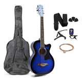 Guitarra Acústica Femmto Ag002 Con Accesorios Para Diestros Color Azul Arce Brillante