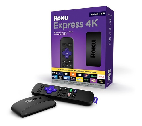 Roku Express 4k Streaming Tv Uhd Hdr Control3940 1gram Negro