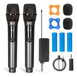 Kit Com 2 Microfone Profissional Recarregavel Sem Fio