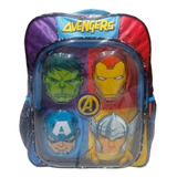 Mochila Escolar Grande Primaria Ruz Marvel Avengers Vengadores 174577 Cuafo Color Negro