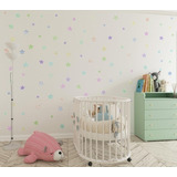 Vinilo Decorativo Infantil -  Estrellas Arcoiris Acuarela T