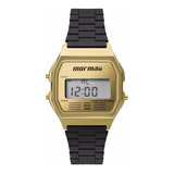 Relógio Mormaii Feminino Vintage Mojh02ak/4d Preto Digital Cor Do Bisel Dourado Cor Do Fundo Positivo