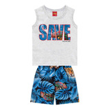 Conjunto Kyly Infantil Masculino Verão Short Microfibr 1 A 8