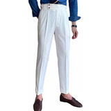 Pantalones De Vestir Vintage Para Hombre Cint
