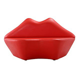 Sofá Kiss De Cuero Falso Mid Century 51.2  Rojo.